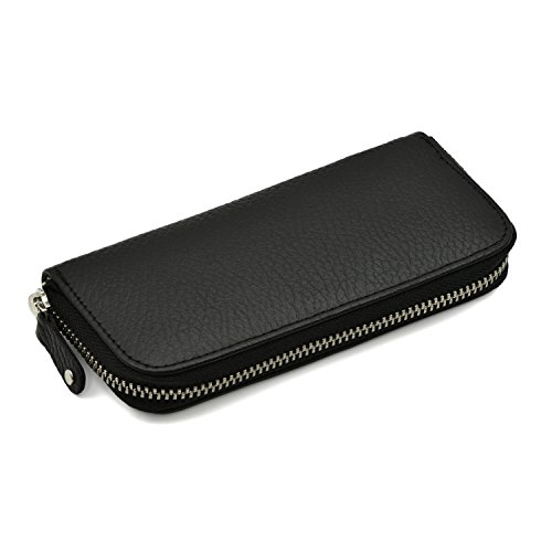 Juego de manicura de 5 piezas de Giesen & Forsthoff, con lima de uñas de cristal, en estuche de cuero | Juego de manicura de primerísima calidad