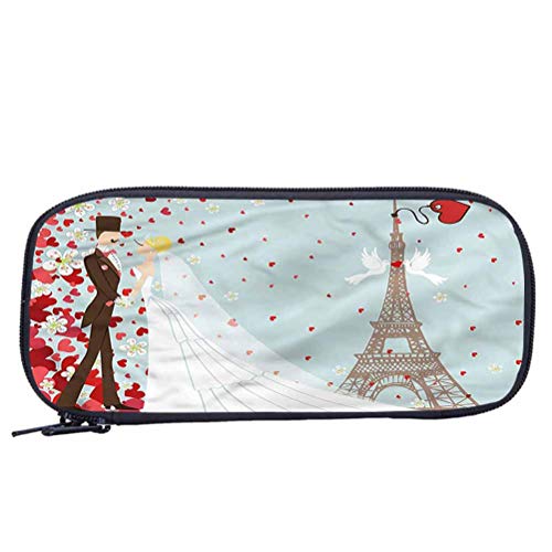 Juego de mochila para adolescentes de 17 pulgadas, juego de mochila para parejas francesas y corazones, para trabajo, escuela, viajes, picnic