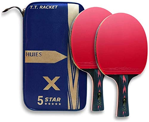 Juego de Palas de Ping Pong Mesa de ping pong conjunto de paletas de ping-pong 2 Mesa de ping pong raquetas + 3 bolas de ping-pong lleva el bolso for Entrenadores for aficionados principiantes, expert