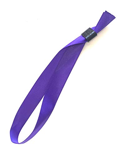 Juego de pulsera en tela / cinta de raso, personalizable y con cierres de plástico - 10 colores disponibles (morado, 20)