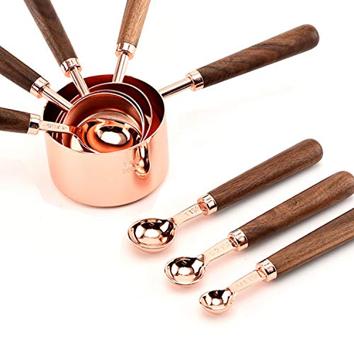 Juego de tazas medidoras y cucharas medidoras con Medidas grabadas, Achort 4 Tazas Medidoras 4 Cucharas Medidoras Juegos de Cocina para Ingredientes líquidos y Secos, cocinar y hornear