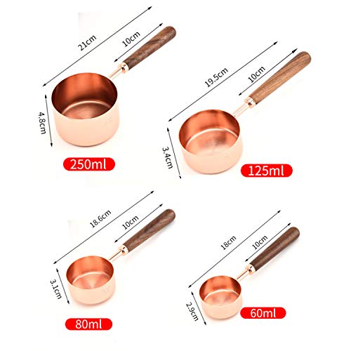 Juego de tazas medidoras y cucharas medidoras con Medidas grabadas, Achort 4 Tazas Medidoras 4 Cucharas Medidoras Juegos de Cocina para Ingredientes líquidos y Secos, cocinar y hornear