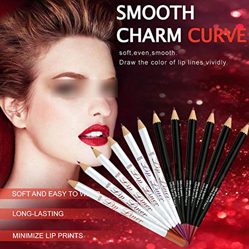 Juego delineador de labios Lápiz labial Lápiz labial Lápiz labial 12 colores/juego Impermeable Lápiz labial mate de larga duración Delineador de labios atractivo Lápiz Maquillaje Belleza