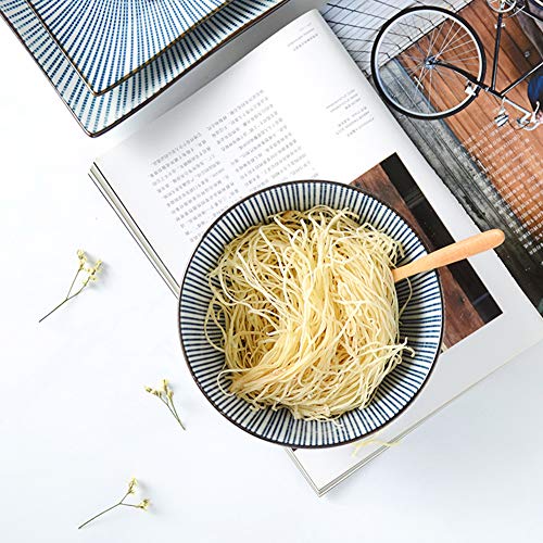 Juegos de tazones de Fideos de 2 Piezas, tazones Grandes de cerámica Japonesa para Ramen, para Ensalada, tazones para Servir Pasta Ramen, Patrones Florales Surtidos, tazones de Fideos Profundos