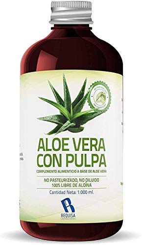Jugo Aloe Vera Puro | Producto Concentrado a base de Jugo de Aloe Vera Con Pulpa - Suplemento Para Regular el Transito Intestinal -Litro