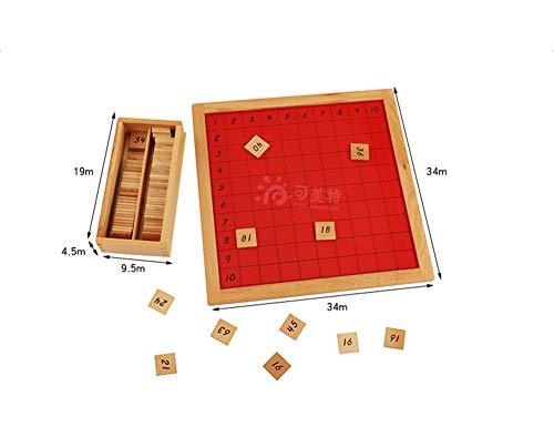 Juguete de Madera Tabla de Pitágoras, Montessori multiplicación versión Internacional de Medios de enseñanza de matemáticas Juego el Desarrollo temprano