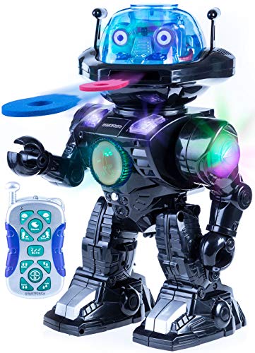 Juguetrónica-Robot Robi para niños con control por voz y capaz de lanzar discos, colores surtidos JUG0178