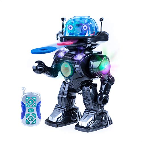Juguetrónica-Robot Robi para niños con control por voz y capaz de lanzar discos, colores surtidos JUG0178