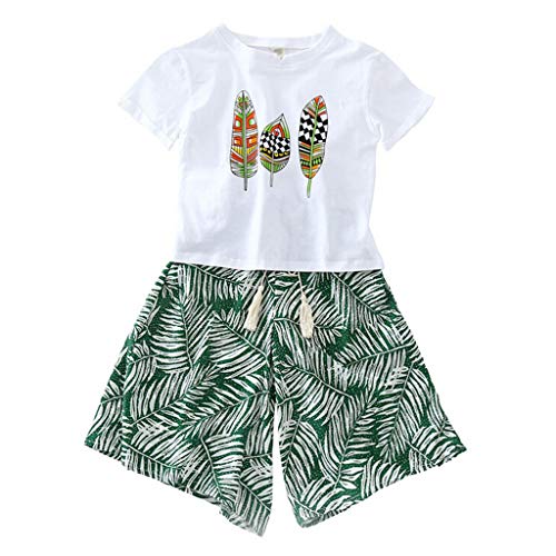 Julhold - Conjunto de 2 camisetas y pantalones de pierna ancha, transpirable 2019 Verde verde 13-14 años