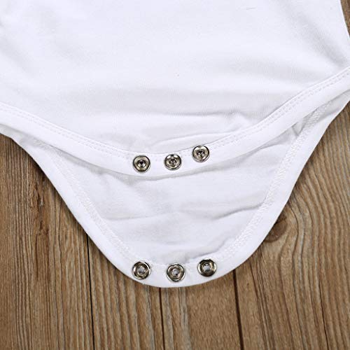Julhold - Juego de ropa informal para recién nacido (algodón, incluye pantalones y sombrero, 3 piezas, 0-18 meses) Blanco blanco 6-12 Meses
