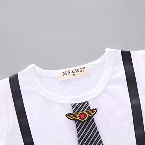 Julhold Kids Baby Boy Fashion Leisure Gentleman - Camiseta de algodón y pantalones cortos de rayas Verde verde 18-24 Meses