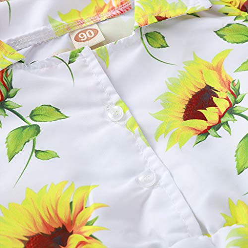 Julhold - Mono de algodón con volantes y estampado de girasoles para recién nacidos