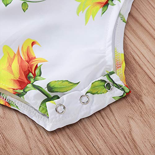 Julhold - Mono de algodón con volantes y estampado de girasoles para recién nacidos