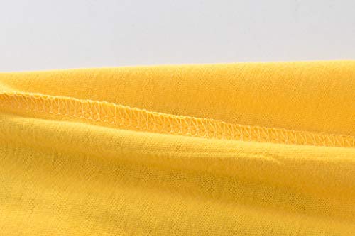 Julhold Verano Niño Niños Bebé Niños Ocio De Dibujos Animados Rayas Pescados Sueltos De Algodón Camiseta Pantalones Cortos Trajes Ropa Conjunto 2 Estilo Amarillo amarillo 5-6 Años