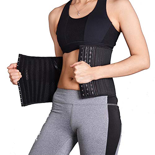 JUN-H Cinturón para Mujeres Corsé Cinturón Fitness Cintura Fajas Corsé Ajustable Adecuado para Entrenamiento de Cintura para Mujeres (Negro)