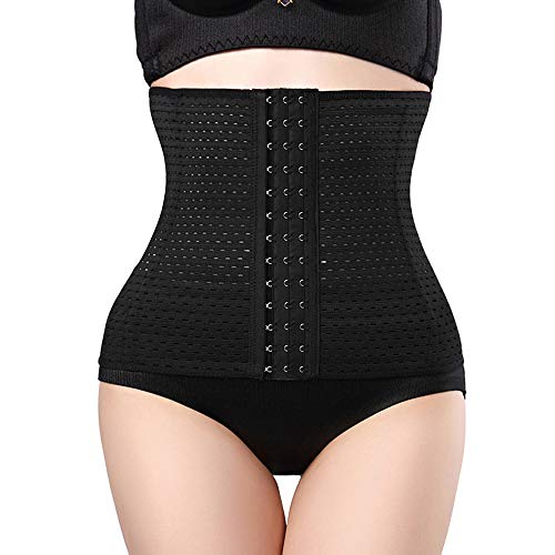 JUN-H Cinturón para Mujeres Corsé Cinturón Fitness Cintura Fajas Corsé Ajustable Adecuado para Entrenamiento de Cintura para Mujeres (Negro)