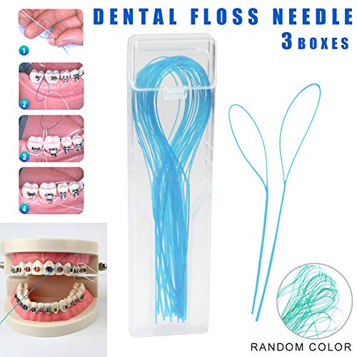 Juntful 3 paquetes de enhebrador de hilo dental, soporte de hilo dental entre puente ortodontico