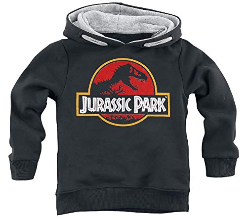 Jurassic Park Sudadera con Capucha para niños Logotipo de la película Algodón con Capucha Negro - 110