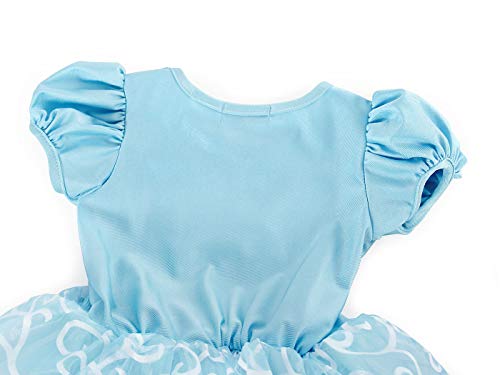 Jurebecia Cenicienta Princesa Dress Traje de Fiesta Vestido Fiesta de Cumpleaños Outfits Halloween Princesa Niñas Ropa 3-4 Años Azul