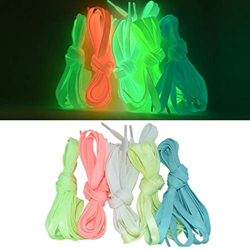 Justdolife 5 Pares Cordones De Los Zapatos Que Brillan En La Zapatilla De Deporte Oscura Zapatillas Deportivas 3.9ft