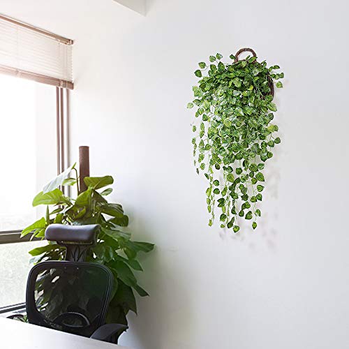 JUSTOYOU Hiedra Falsa Que cuelga la Planta de la Corona, Conveniente para al Aire Libre, Interior, Cesta, hogar, jardín, decoración de la Pared Que cuelga Las Plantas 6pcs 3ft
