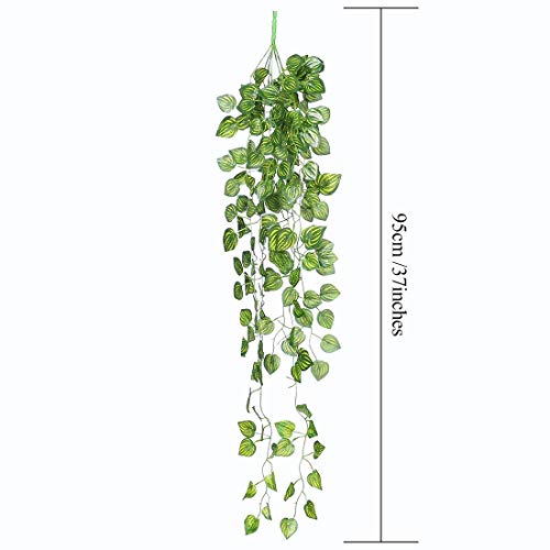 JUSTOYOU Hiedra Falsa Que cuelga la Planta de la Corona, Conveniente para al Aire Libre, Interior, Cesta, hogar, jardín, decoración de la Pared Que cuelga Las Plantas 6pcs 3ft
