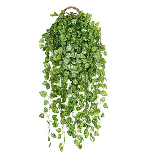 JUSTOYOU Hiedra Falsa Que cuelga la Planta de la Corona, Conveniente para al Aire Libre, Interior, Cesta, hogar, jardín, decoración de la Pared Que cuelga Las Plantas 6pcs 3ft