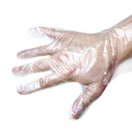 Juvale Guantes Desechables Alimentos Prep - 100 Piece Guantes de plástico Desechables para Alimentos, manipulación de Alimentos, Transparente, de un tamaño más
