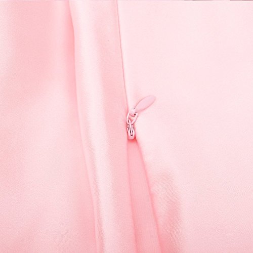 juwenin - Funda de almohada de seda para cuidado del pelo y rostro, para prevenir las arrugas, cremallera oculta, 2 unidades, poliéster raso Poliéster. seda sintética, Rosa, Matrimonio doble