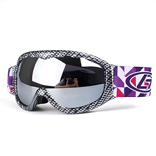 JW-YZWJ De los niños Gafas de esquí, esféricos de Doble Capa Anti-Niebla al Aire Libre Montañismo Viento y la Arena de la Nieve Gafas, Compatible con Casco,B