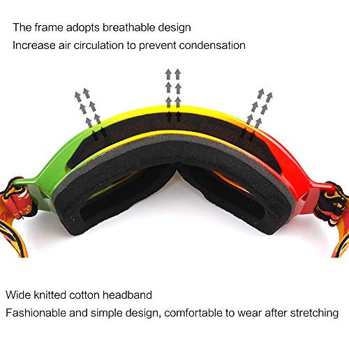JW-YZWJ De los niños Gafas de esquí, esféricos de Doble Capa Anti-Niebla al Aire Libre Montañismo Viento y la Arena de la Nieve Gafas, Compatible con Casco,B