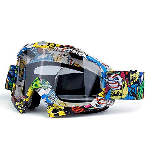 JW-YZWJ Gafas de esquí de Invierno, de Doble Capa Anti-vaho y Gran Campo de visión, Deportes al Aire Libre Viento y la Arena a Prueba de Campo a través de la Motocicleta Gafas,C
