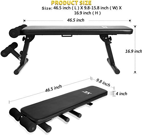 JX FITNESS Banco de Musculación Ajustable Multifuncional de Casa Banco de Entrenamiento de Fitness (Negro)