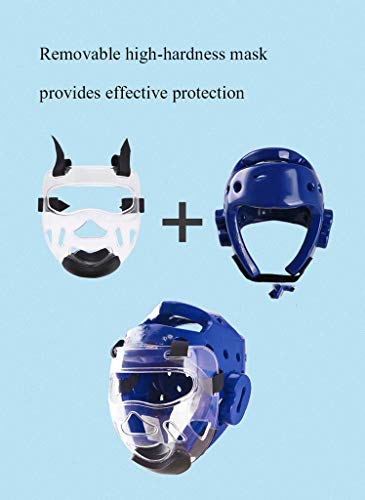 JXS Taekwondo - Juego de 8 piezas de protección para el pecho, color rojo y azul, color azul, tamaño 150~165cm