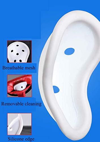 JXS Taekwondo - Juego de 8 piezas de protección para el pecho, color rojo y azul, color azul, tamaño 150~165cm