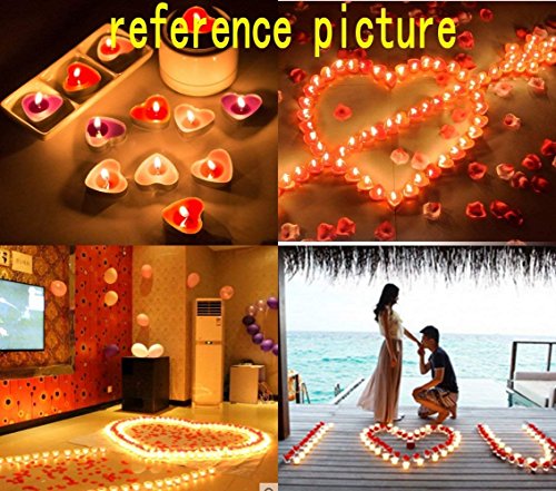 JZK 50 Rojo + 50 Rosa Velas Románticas de Corazón de Amor Para Decoración de Mesa de Boda, Día de San Valentín, Aniversario