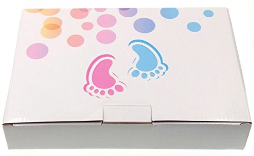 JZK Kit de marco fotos madera para manos y huellas para bebés, con arcilla alta calidad, regalo perfecto para recién nacidos (rosa arcilla)