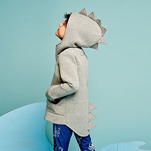 K-youth Abrigo de Bebe Sudadera con Capucha para Niños Dinosaurio Sudadera Niña Ropa Bebé Niños Manga Larga Blusas Bebe Niño Sweat Shirt Tops 2018 Camiseta para Niños(Gris, 4-5 años)
