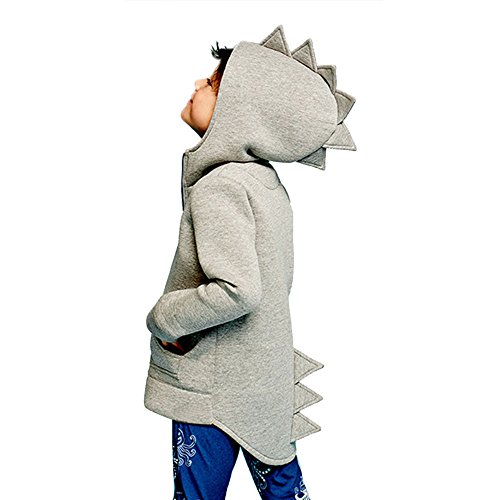 K-youth Abrigo de Bebe Sudadera con Capucha para Niños Dinosaurio Sudadera Niña Ropa Bebé Niños Manga Larga Blusas Bebe Niño Sweat Shirt Tops 2018 Camiseta para Niños(Gris, 4-5 años)