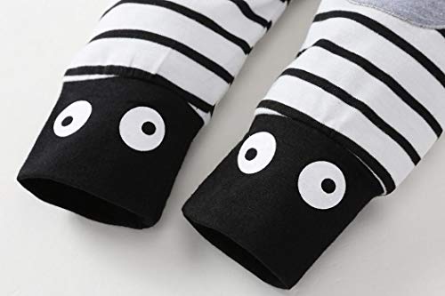 K-youth Ropa Bebé Recién Nacido, Ropa Bebe Niño Camisetas de Manga Larga Tops de Elefante y Rayas Pantalones Conjuntos Otoño/Invierno 0-24 Meses(Blanco, 18-24 Meses)