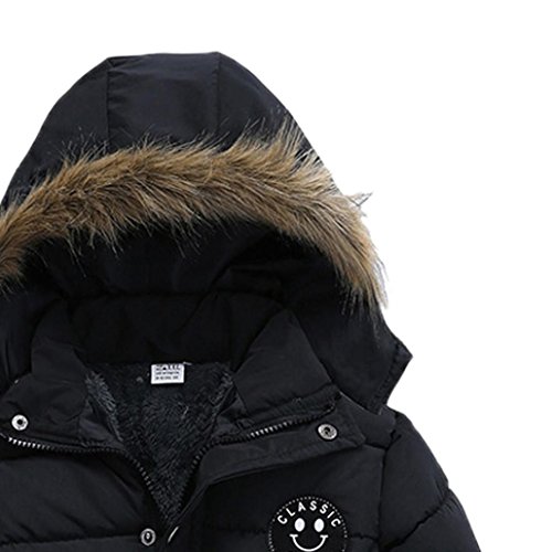K-youth® Ropa Niño Invierno Sudadera con Capucha Abrigo De Algodón Engrosamiento Chaqueta (Negro, 5 años)