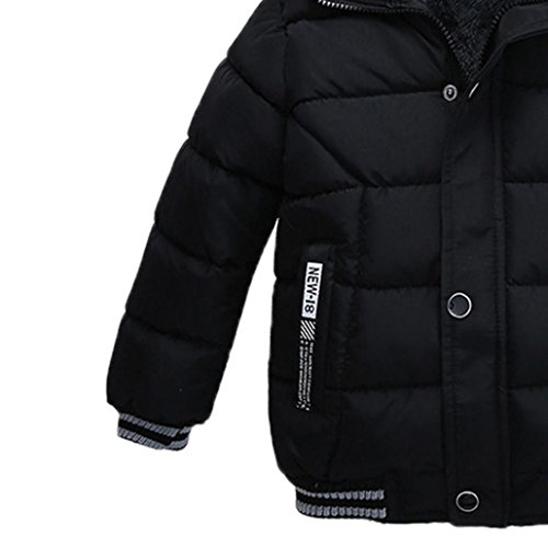 K-youth® Ropa Niño Invierno Sudadera con Capucha Abrigo De Algodón Engrosamiento Chaqueta (Negro, 5 años)