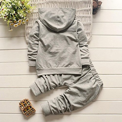 K-youth Ropa Niño Otoño Invierno Liquidación Sudaderas con Capucha Niño Manga Larga Infantil Recien Nacido Conjuntos Bebé Niño Camisetas Letra Tops + Pantalones Largos 1-5 Años(Gris, 1-2 años)