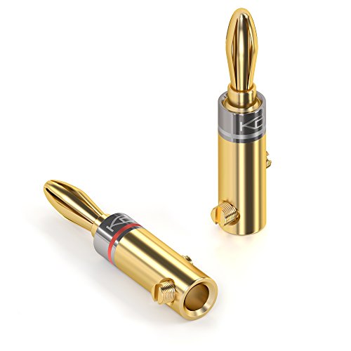 KabelDirekt PRO Series - Conectores banana conectores de 4 mm², 10 parejas, bañados en oro de 24 quilates, para forma flexible el cable a altavoces Hifi, amplificadores)