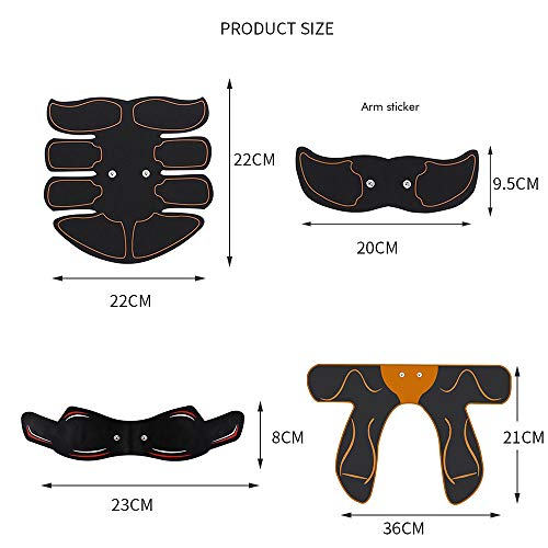 KADDGN Ccsme estimulador Muscular Entrenador Inteligente Aptitud Abdominal Formación estimulador Cuerpo Que Forma Que Adelgaza la Correa Unisex Pegatinas masajeador