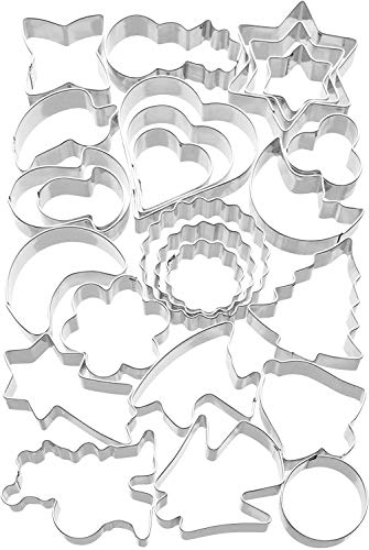 Kaiser Cookie Cutters Juego moldes para Cortar Galletas, Acero Inoxidable, 25 Piezas