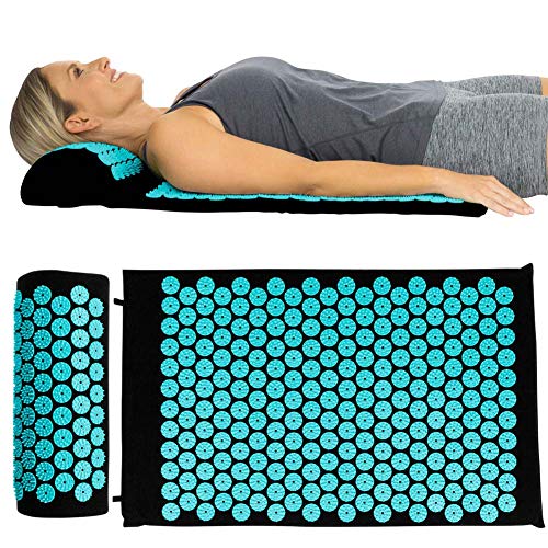 KAIWM La Acupresión Mat Estera De Masaje De Acupuntura Lotus Pico De Masaje Alfombra Almohadillas Acupuntura Mat Almohada Cuello Volver Alivio De Tensión Terapia Mejor del Sueño Profundo