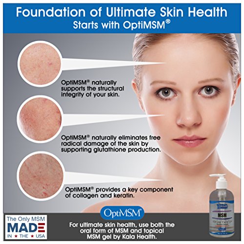 Kala Health - MSM Skin and Facial Gel Lotion - El mejor gel MSM para calmar rápidamente las articulaciones y los músculos, y mejorar la condición de la piel - Logra una piel suave, suave y saludable.