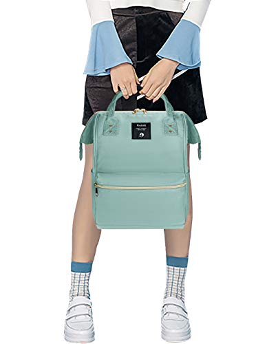 KALIDI Mochila para portátil Mochila Escuela Vintage Mochila de Viaje Resistente al Agua Que se Ajusta a la computadora portátil de 15 Pulgadas para niños, niñas y Hombres, Mujeres (Verde)