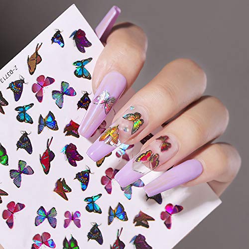 Kalolary 24PCS Nail Art Stickers Uñas Decoración Pegatinas de arte- Mariposa Etiqueta Engomada Del Clavo Tatuaje Tatuajes de Uñas de Verano
